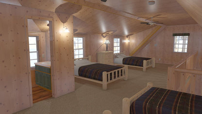 The ADK "Cedar Point" Family Cabin-20'x32' Plans - Adirondack Cabin Plans