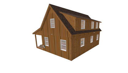 The ADK "Cedar Point" Family Cabin-20'x32' Plans - Adirondack Cabin Plans